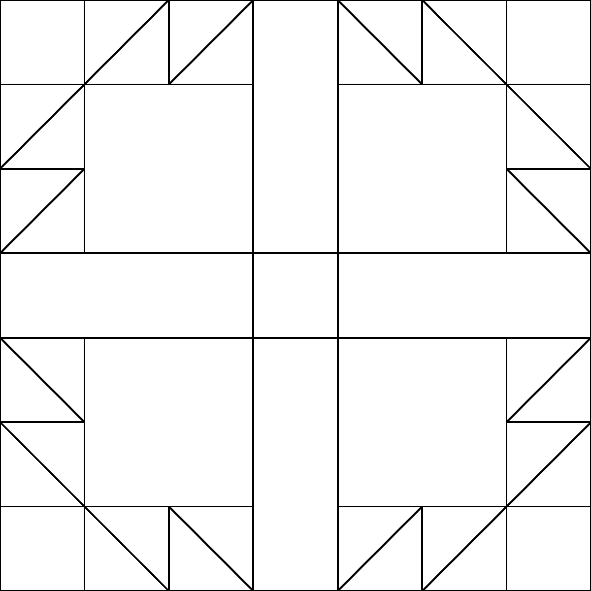 Pattern 114, Hens and Chickens barn quilt pattern thumbnail